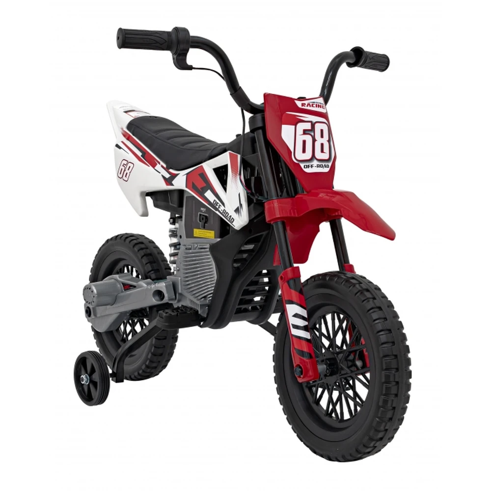 Motocicleta electrica PANTONE 361C, roti EVA + 2 roti ajutatoare, scaun tapitat, 108x59x72 cm, putere 60W - Rosu [7]