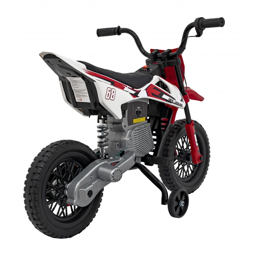 Motocicleta electrica PANTONE 361C, roti EVA + 2 roti ajutatoare, scaun tapitat, 108x59x72 cm, putere 60W - Rosu [3]
