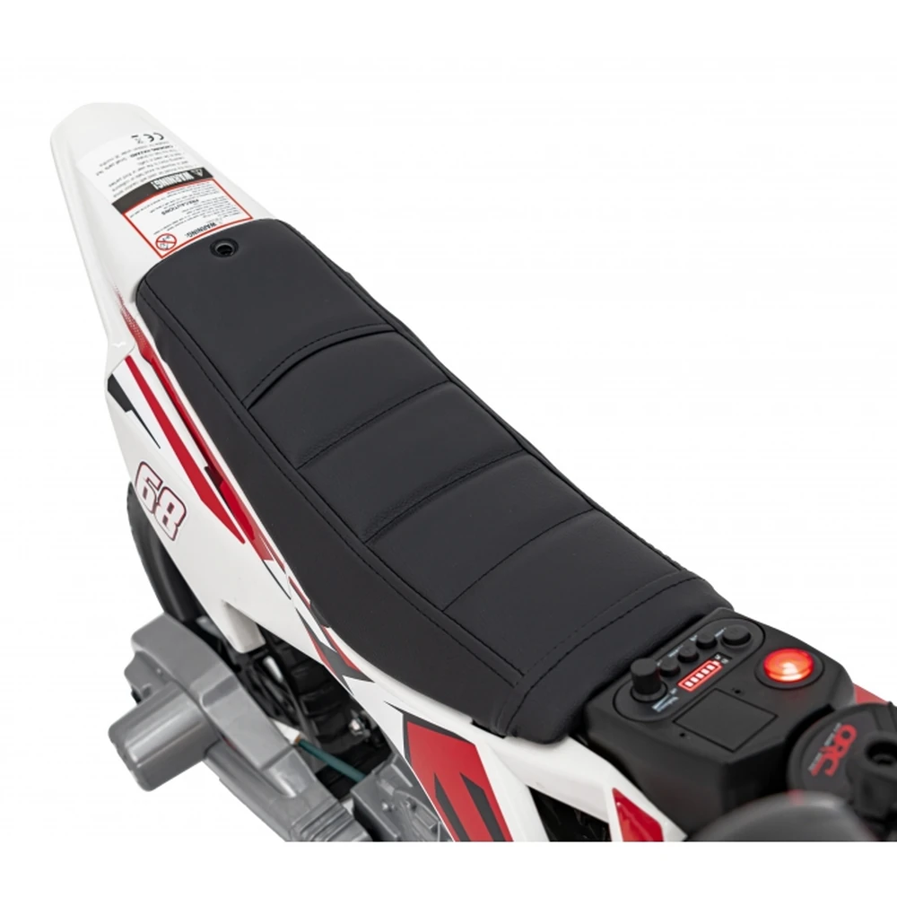 Motocicleta electrica PANTONE 361C, roti EVA + 2 roti ajutatoare, scaun tapitat, 108x59x72 cm, putere 60W - Rosu [14]