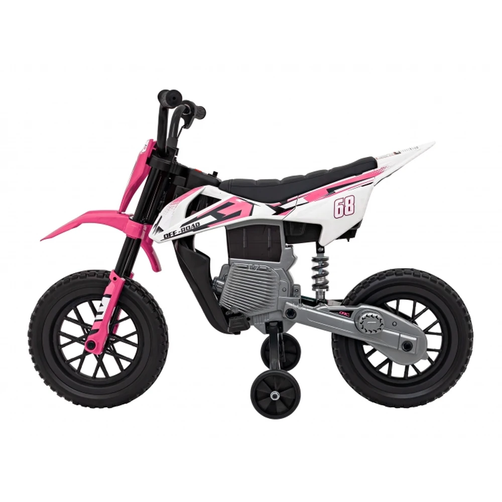 Motocicleta electrica PANTONE 361C, roti EVA + 2 roti ajutatoare, scaun tapitat, 108x59x72 cm, putere 60W - Roz [4]