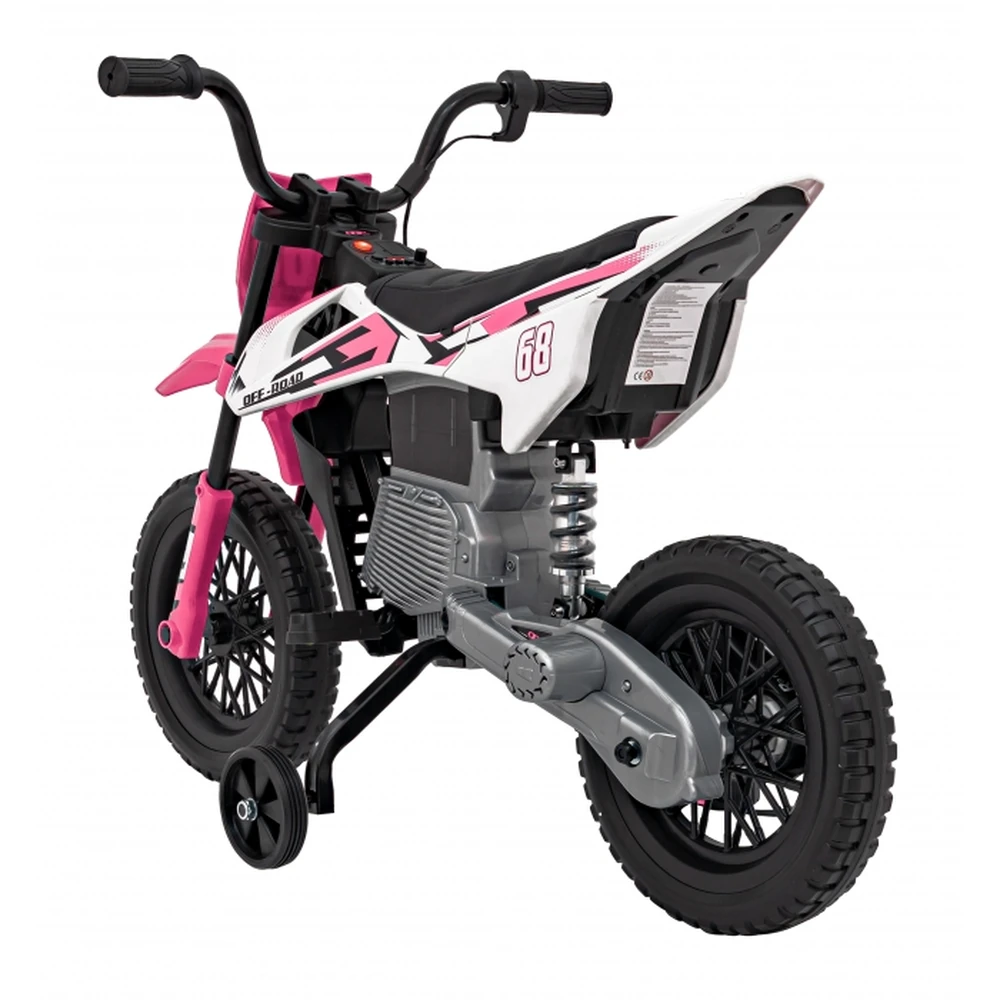 Motocicleta electrica PANTONE 361C, roti EVA + 2 roti ajutatoare, scaun tapitat, 108x59x72 cm, putere 60W - Roz [6]
