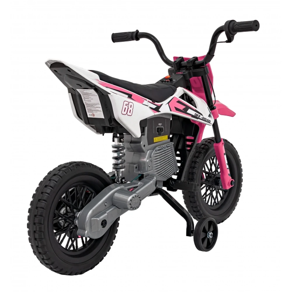 Motocicleta electrica PANTONE 361C, roti EVA + 2 roti ajutatoare, scaun tapitat, 108x59x72 cm, putere 60W - Roz [5]