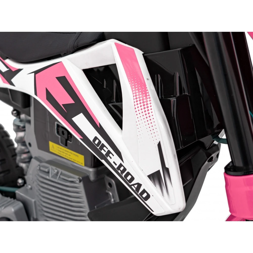 Motocicleta electrica PANTONE 361C, roti EVA + 2 roti ajutatoare, scaun tapitat, 108x59x72 cm, putere 60W - Roz [8]