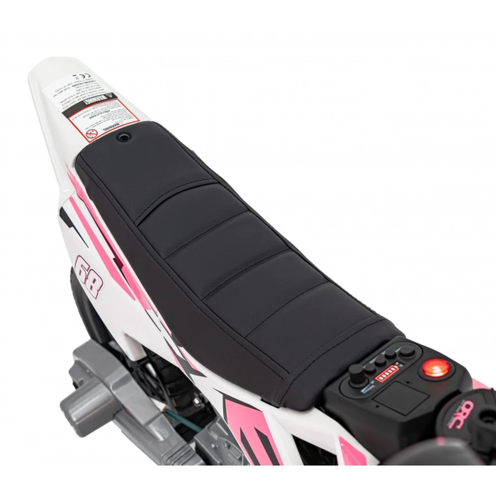 Motocicleta electrica PANTONE 361C, roti EVA + 2 roti ajutatoare, scaun tapitat, 108x59x72 cm, putere 60W - Roz [14]