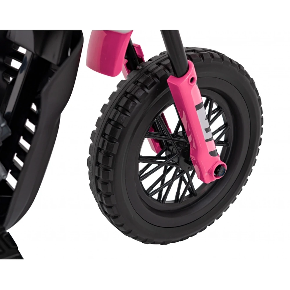 Motocicleta electrica PANTONE 361C, roti EVA + 2 roti ajutatoare, scaun tapitat, 108x59x72 cm, putere 60W - Roz [18]