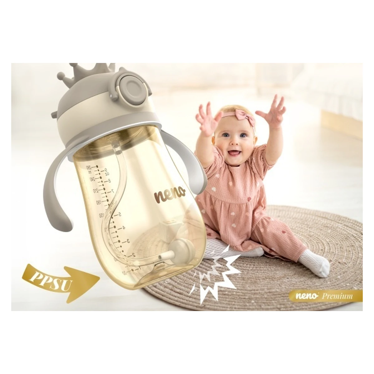 Sticlă pentru copii cu pai - Neno Mio 2 [10]