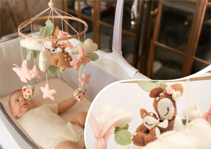 Neno Rosi – carusel pentru pătuț cu braț de prindere [6]