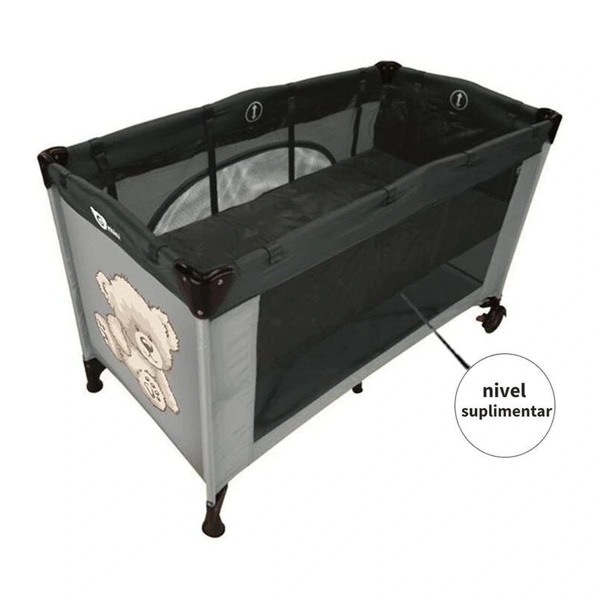 Nivel suplimentar pentru patut pliant 120x60 cm Gri - Petite&Mars [3]