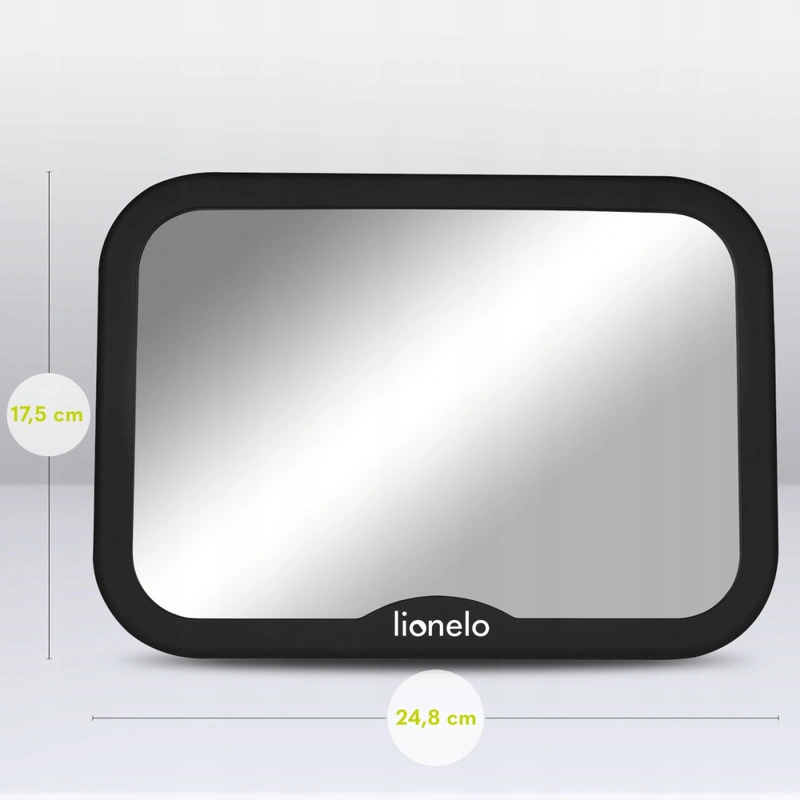 Oglinda auto retrovizoare, Lionelo, Sett, 25x18 cm, Rotire 360 grade, Universala, Black Carbon [2]