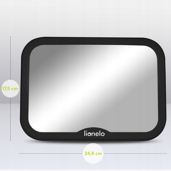 Oglinda auto retrovizoare, Lionelo, Sett, 25x18 cm, Rotire 360 grade, Universala, Black Carbon [2]