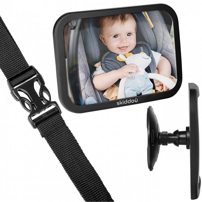 Oglinda auto retrovizoare Skiddou Basp pentru supraveghere copii, reglare 360 grade, 26x19 cm [8]