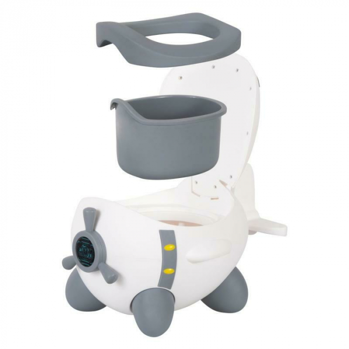 Olita copii Potty Plane, , FreeON, In forma de avion, 32 x 28 x 41 cm, White/Grey [2]