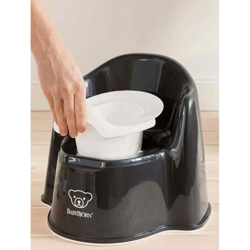 Olita cu protectie spate Potty Chair Black/White [8]