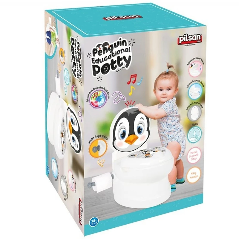 Olita educativa pinguin cu sunet, capac si suport hartie [3]
