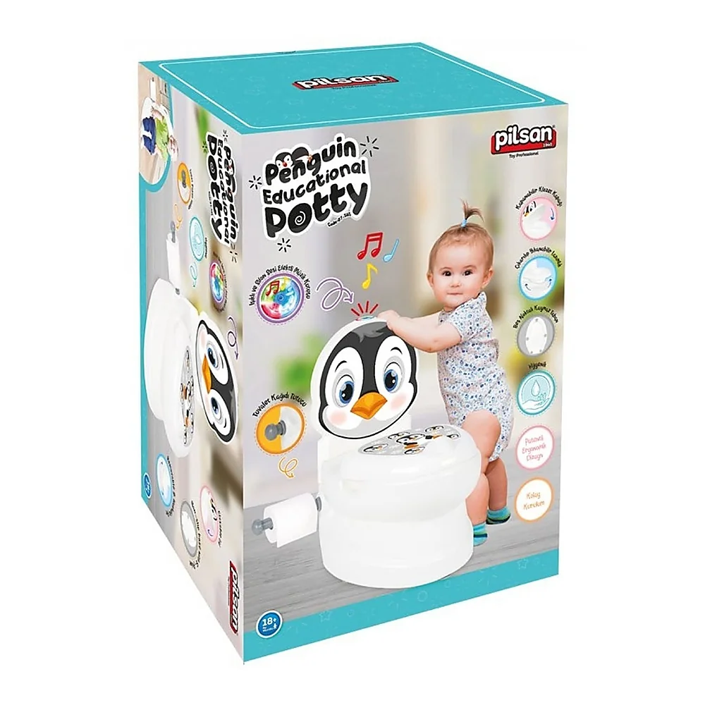 Olita educativa pinguin cu sunet, capac si suport hartie [3]