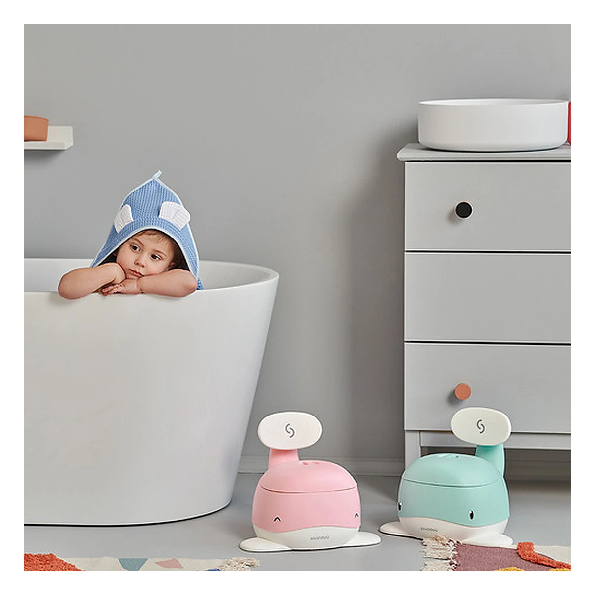 Olita , Pottili, Skiddou, balenuta, cu capac, Sky high, Bleu 36 luni [5]