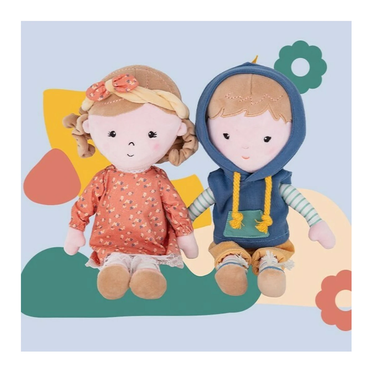 Papusa, Petite&Mars, Max 14 x 34 cm, 0 luni+, Ambalaj cu mini puzzle din carton, 35 cm, Albastru [8]