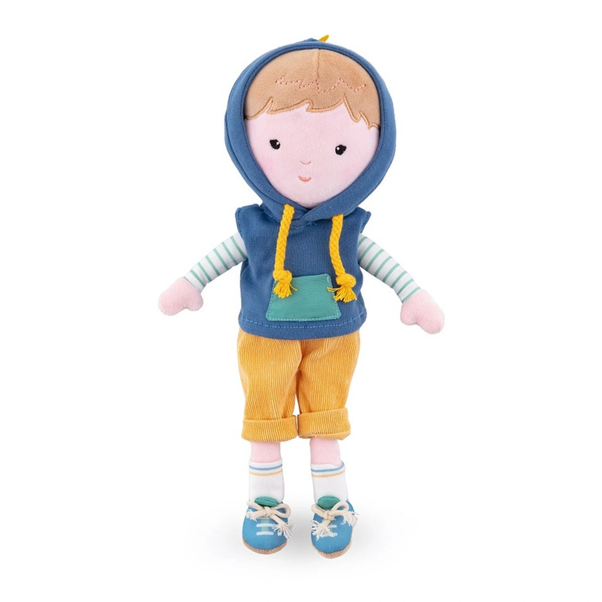 Papusa, Petite&Mars, Max 14 x 34 cm, 0 luni+, Ambalaj cu mini puzzle din carton, 35 cm, Albastru [5]