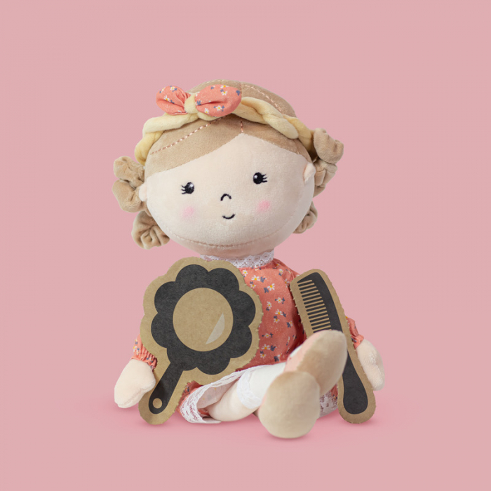 Papusa, Petite&Mars, Sophie 14 x 34 cm, 0 luni+, Ambalaj cu mini puzzle din carton, 35 cm, Roz [3]
