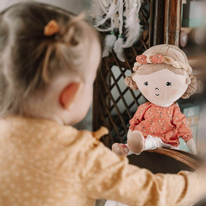Papusa, Petite&Mars, Sophie 14 x 34 cm, 0 luni+, Ambalaj cu mini puzzle din carton, 35 cm, Roz [14]