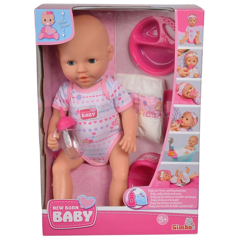 Papusa Simba New Born Baby 38 cm Bebe cu olita si accesorii [9]