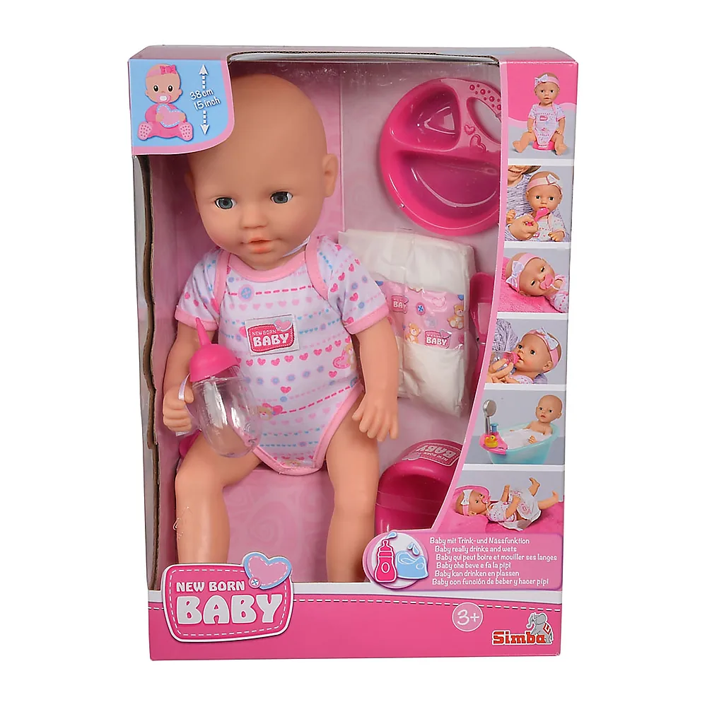 Papusa Simba New Born Baby 38 cm Bebe cu olita si accesorii [9]