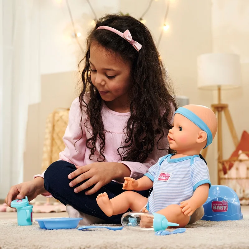 Papusa Simba New Born Baby, Baby Doll 43 cm cu accesorii albastru [9]