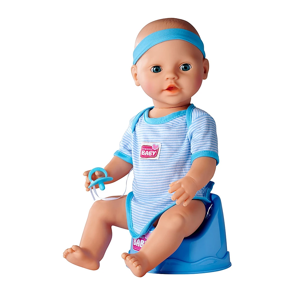 Papusa Simba New Born Baby, Baby Doll 43 cm cu accesorii albastru [3]