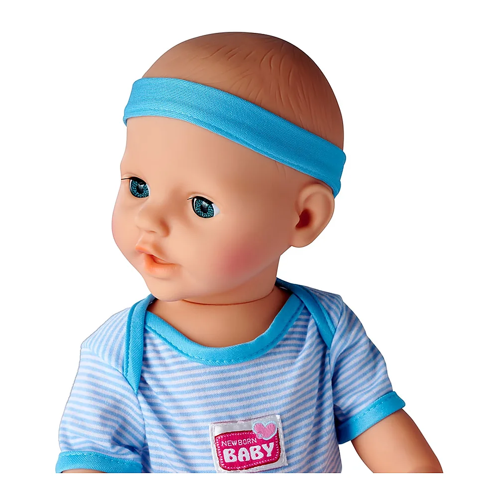 Papusa Simba New Born Baby, Baby Doll 43 cm cu accesorii albastru [4]