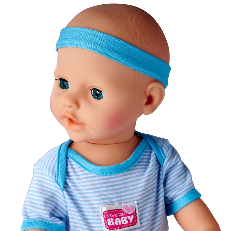Papusa Simba New Born Baby, Baby Doll 43 cm cu accesorii albastru [4]