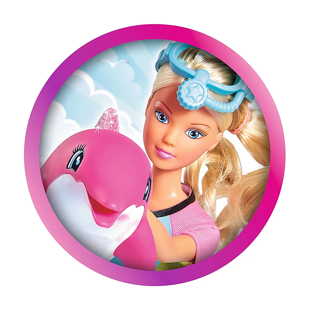 Papusa Simba Steffi Love Dolphin Fun 29 cm cu delfin si accesorii [2]