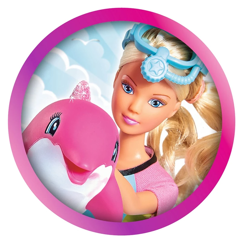 Papusa Simba Steffi Love Dolphin Fun 29 cm cu delfin si accesorii [2]