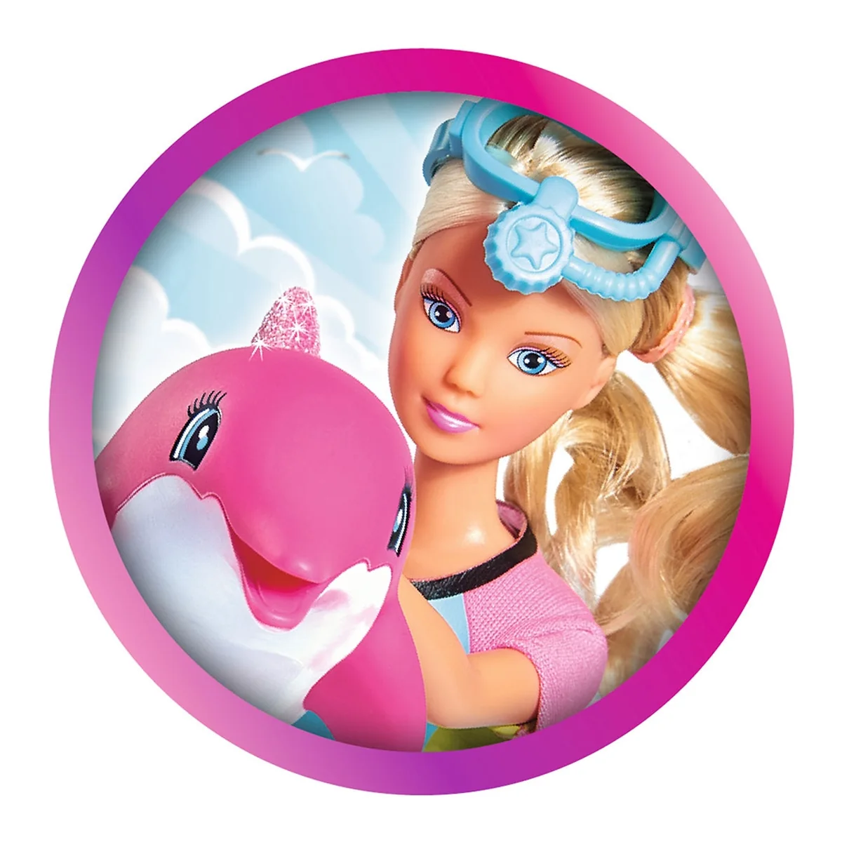 Papusa Simba Steffi Love Dolphin Fun 29 cm cu delfin si accesorii [2]