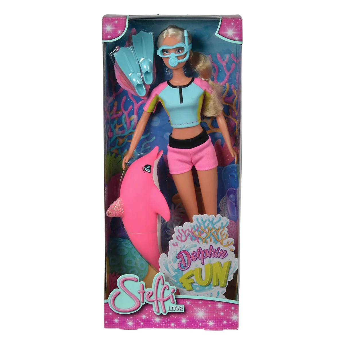 Papusa Simba Steffi Love Dolphin Fun 29 cm cu delfin si accesorii [3]