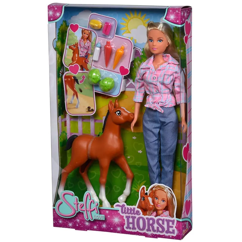 Papusa Simba Steffi Love Little Horse 29 cm cu figurina si accesorii [6]