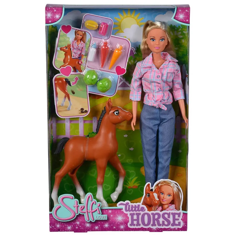 Papusa Simba Steffi Love Little Horse 29 cm cu figurina si accesorii [7]