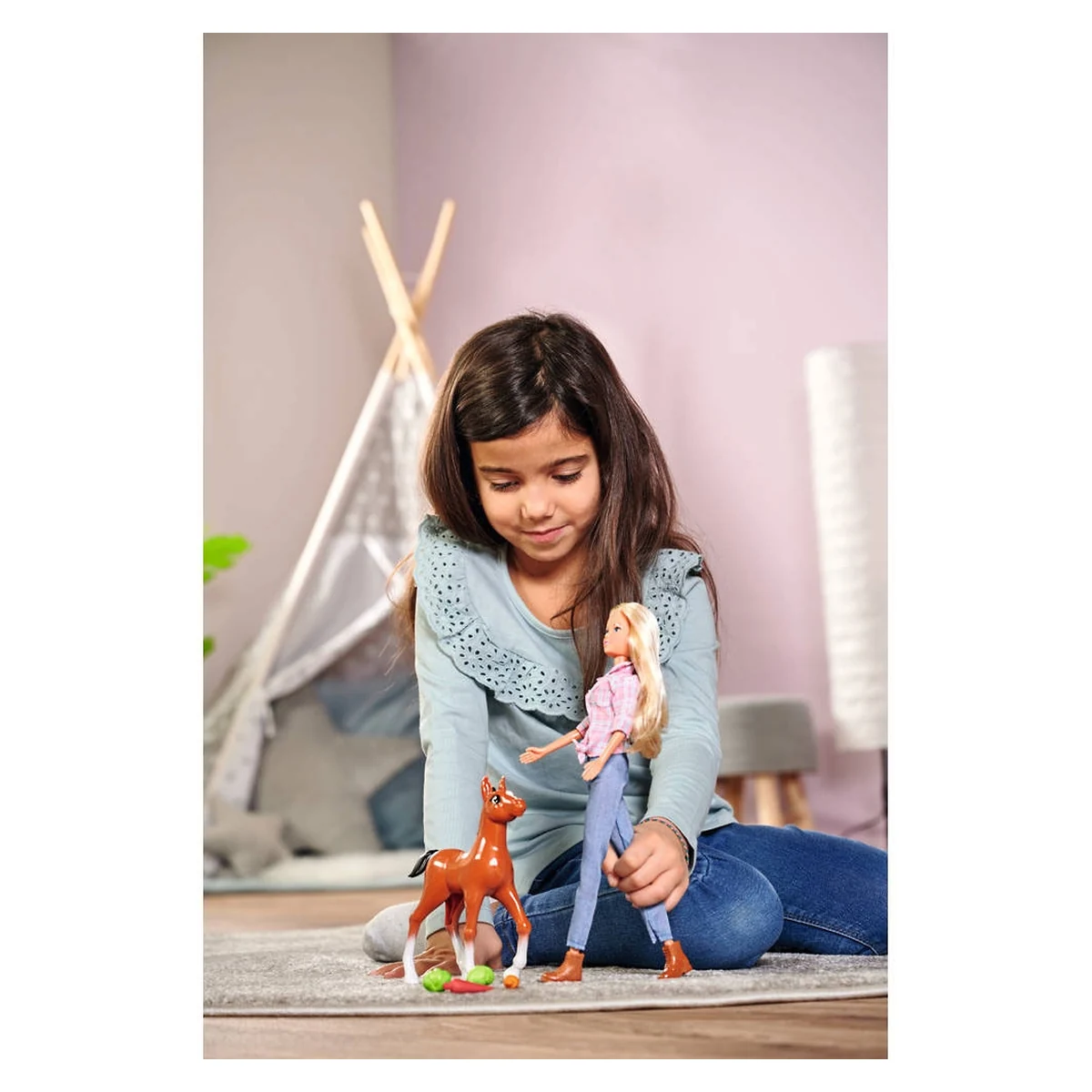 Papusa Simba Steffi Love Little Horse 29 cm cu figurina si accesorii [8]