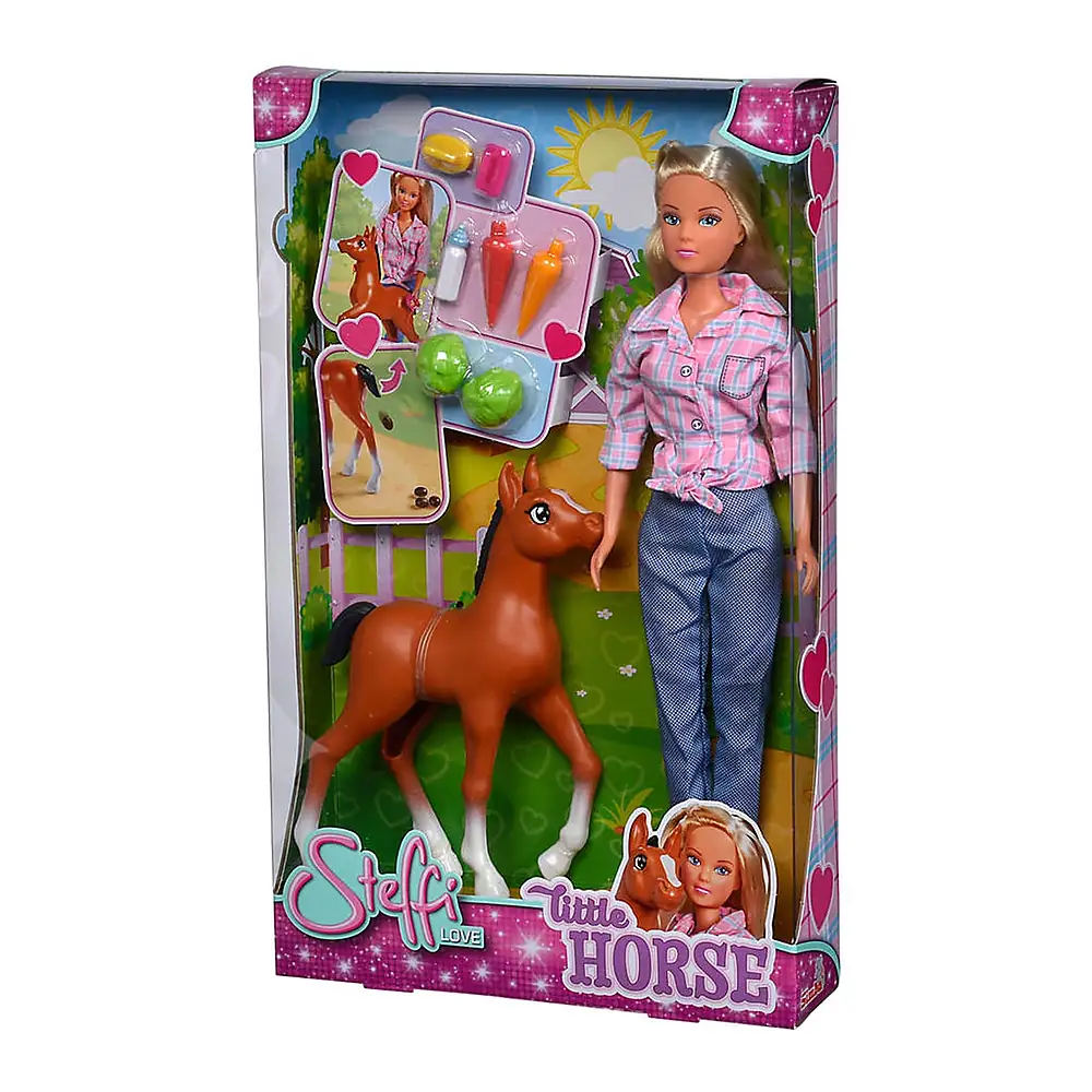 Papusa Simba Steffi Love Little Horse 29 cm cu figurina si accesorii [5]