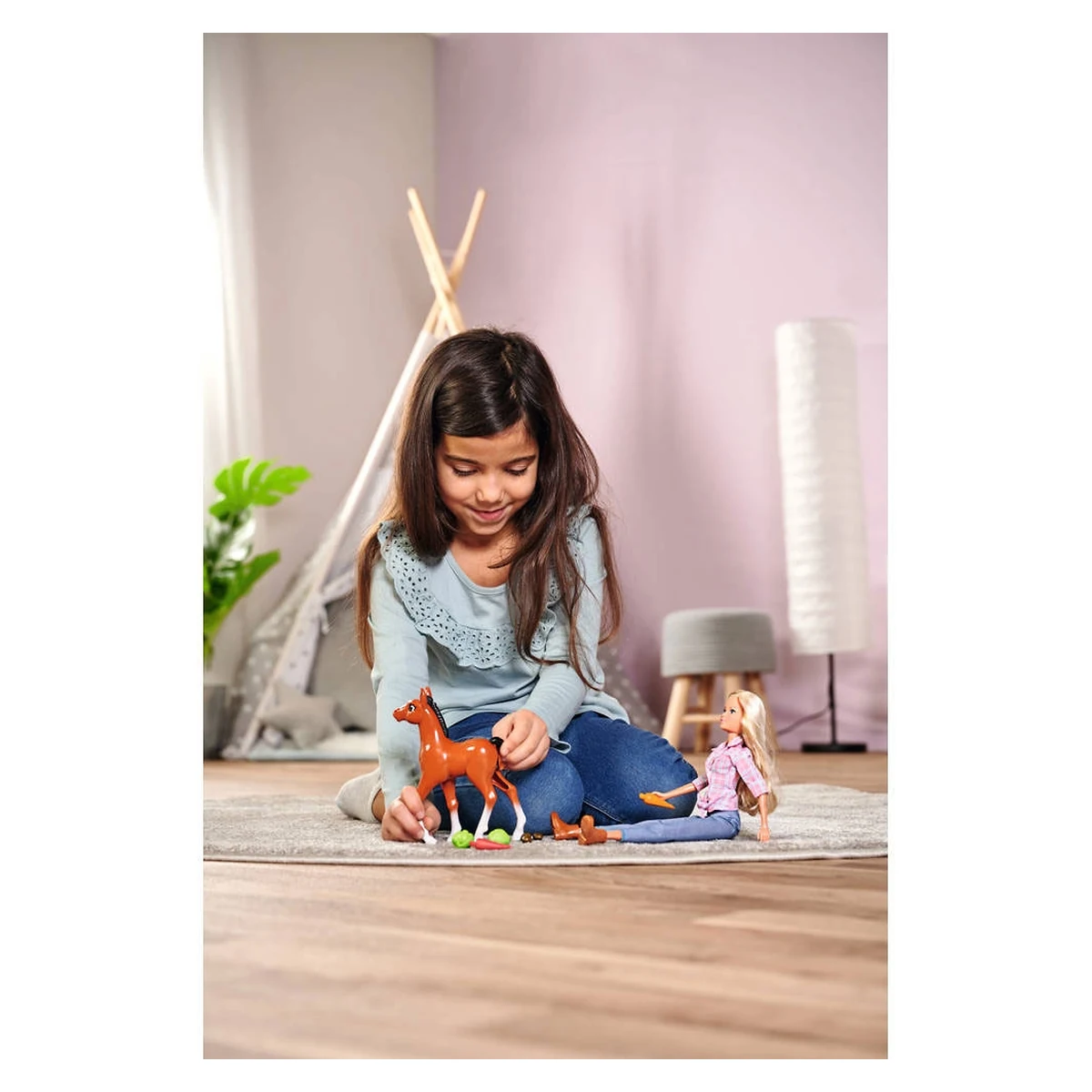 Papusa Simba Steffi Love Little Horse 29 cm cu figurina si accesorii [9]