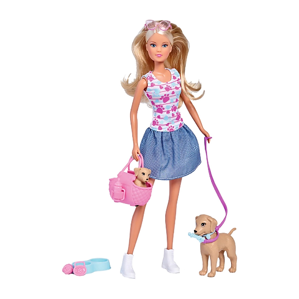 Papusa Simba Steffi Love Puppy Walk 29 cm cu 2 figurine si accesorii [1]
