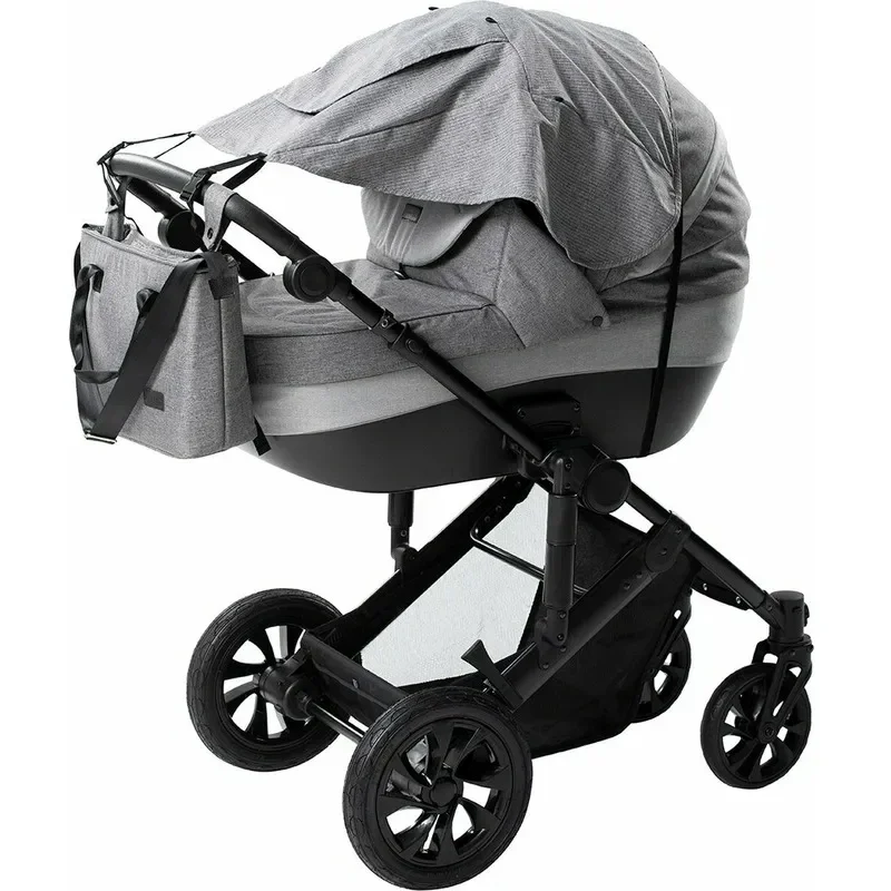 Parasolar, FreeON, Cu laterale pentru landou si carucior, Copertina protectie UPF 50+ cu fereastra, Usor reglabil, Rezistent la apa, Gri [1]