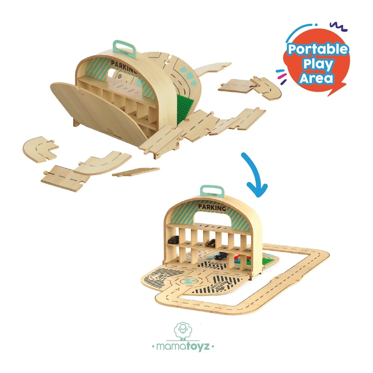 Parcare masinute din lemn, MamaToyz [3]