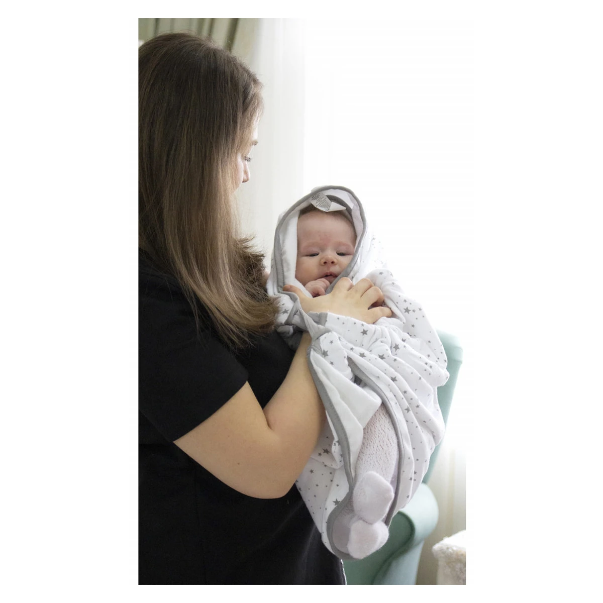 Paturica cu sistem multifunctional BabyJem Carrier Alb pentru transport bebelusi [9]