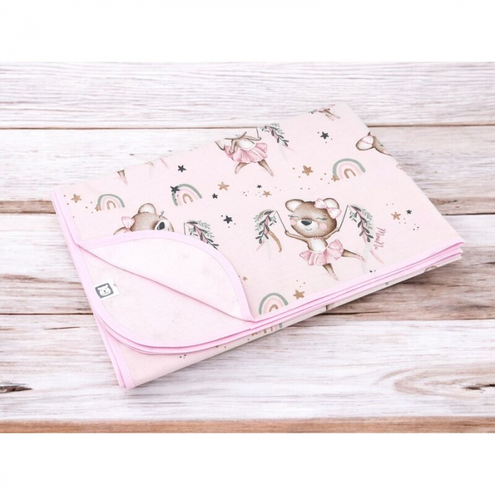 Paturica moale, MimiNu, Cu doua fete, 75x100 cm, Little Ballerina Pink [2]