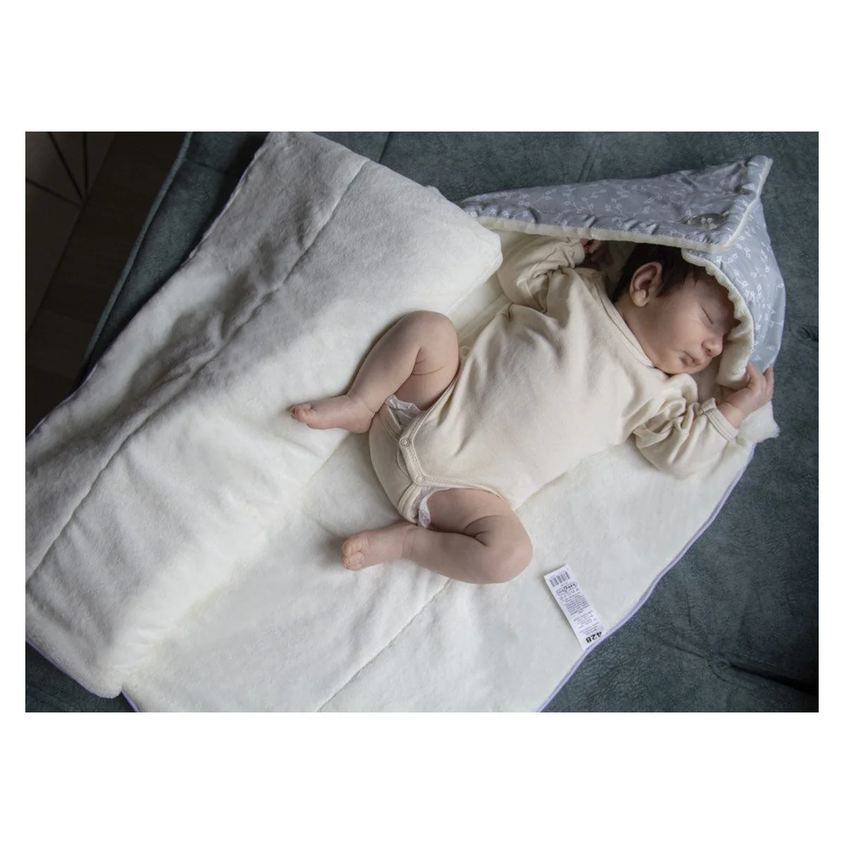 Paturica multifunctionala din bumbac Gri BabyJem [2]