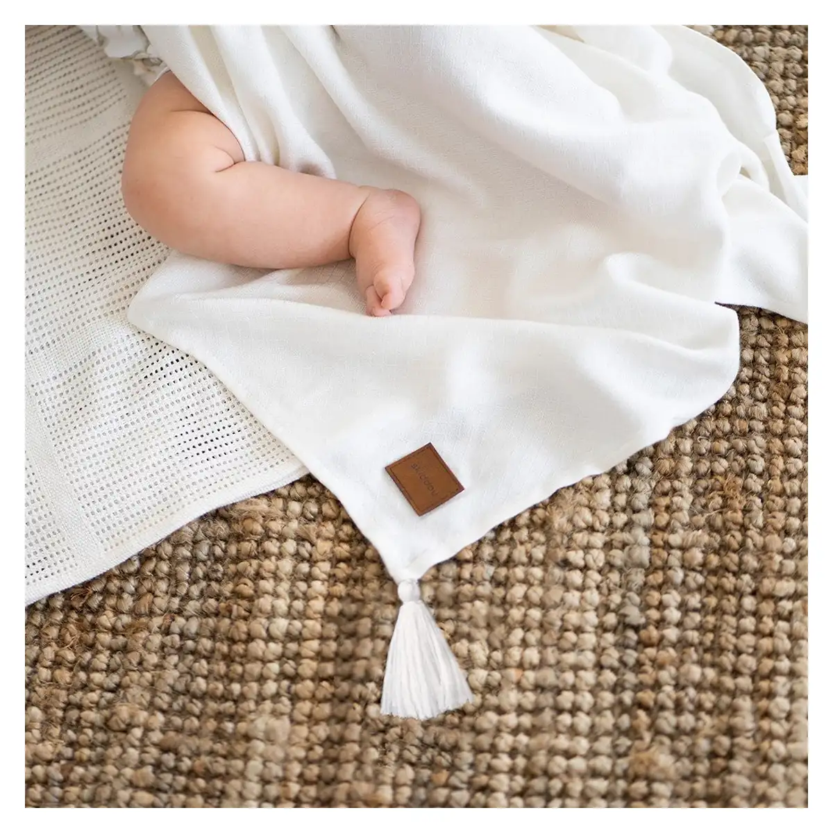 Paturica nou nascut Skiddou, 100% vascoza de bambus, Crem, 80x100cm [6]