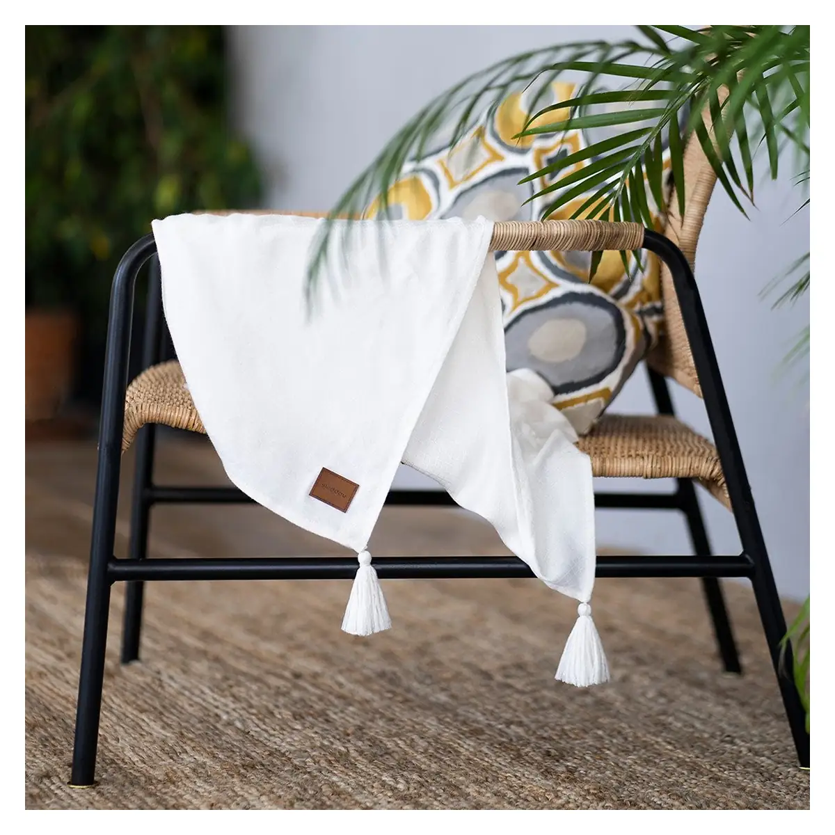 Paturica nou nascut Skiddou, 100% vascoza de bambus, Crem, 80x100cm [9]