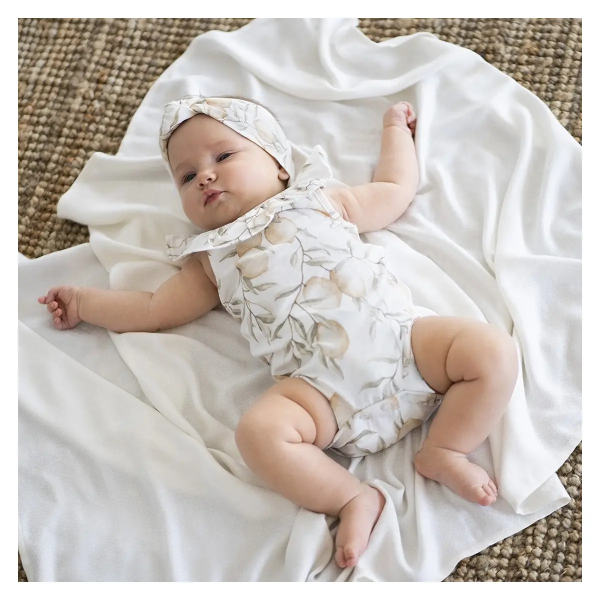 Paturica nou nascut Skiddou, 100% vascoza de bambus, Crem, 80x100cm [7]