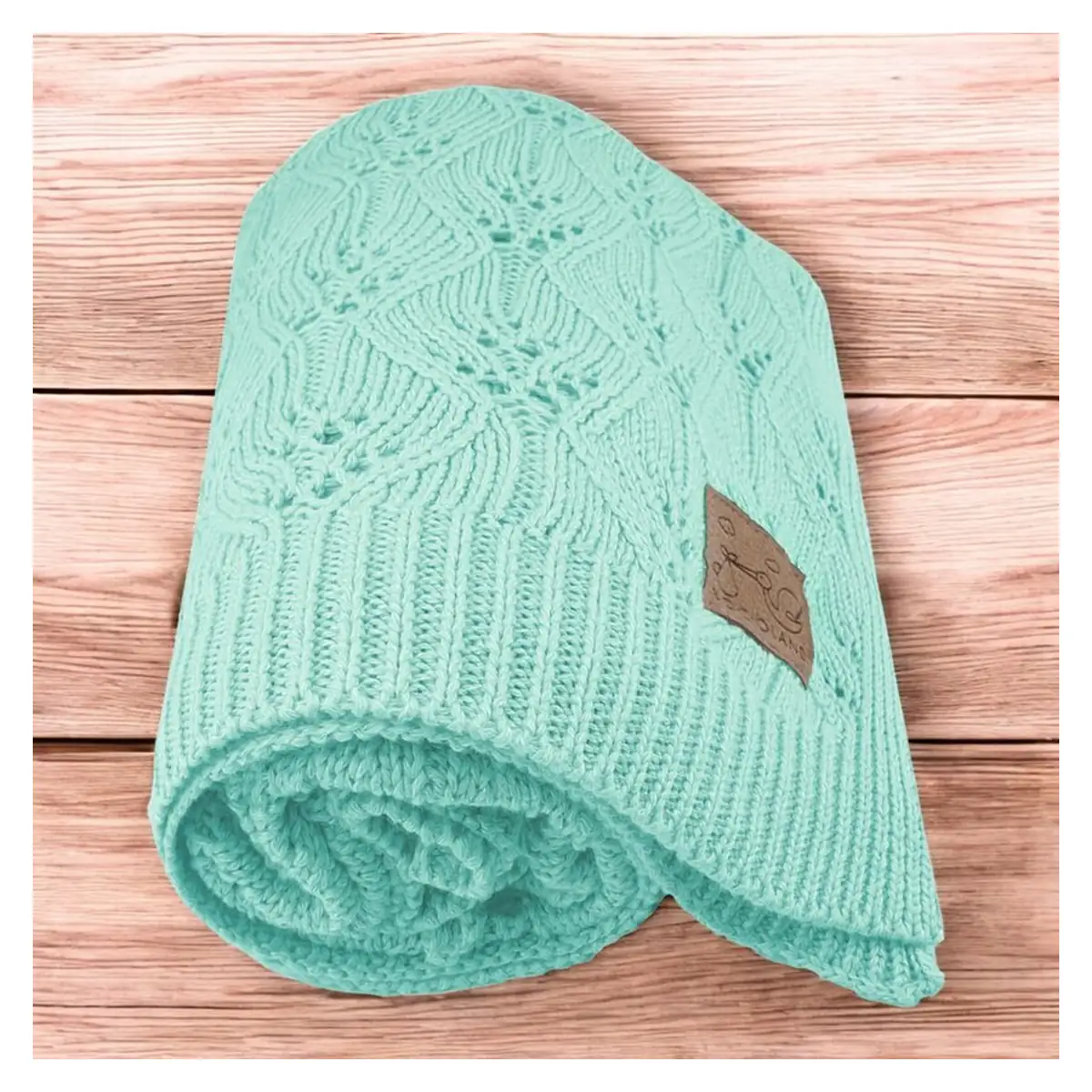 Paturica pentru copii, Bocioland, Milano, Moale, Din bambus si bumbac, 80 x 100 cm, Mint [3]