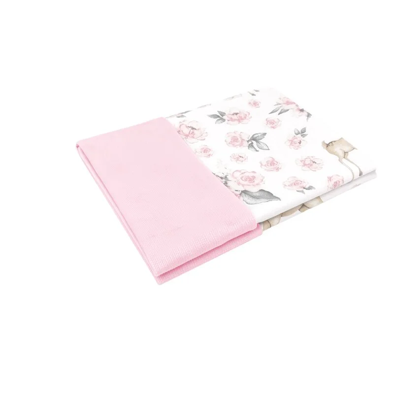 Paturica pufoasa, MimiNu, Cu doua fete, 75x100 cm, Din tesatura de catifea si bumbac, Sweet Deer Pink [1]